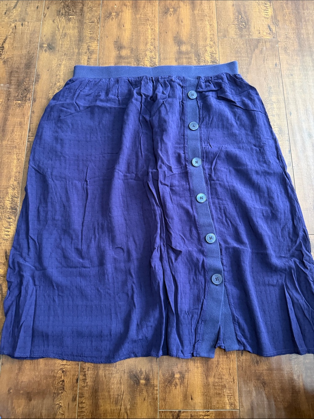 Matilda Jane Navy Button-Front Midi Skirt
